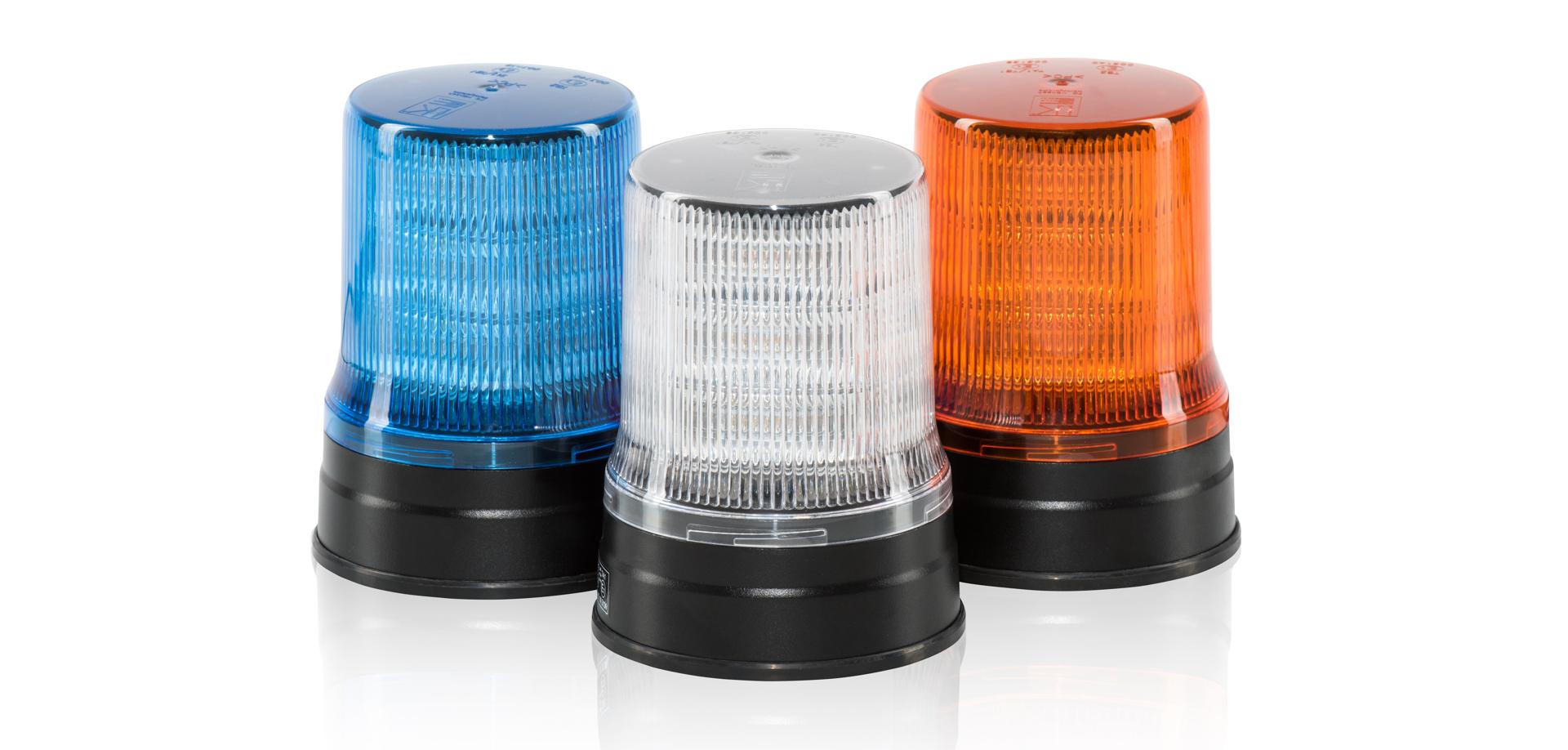 Prof LED Beacon med Blå Linse, Blink og natsænkning